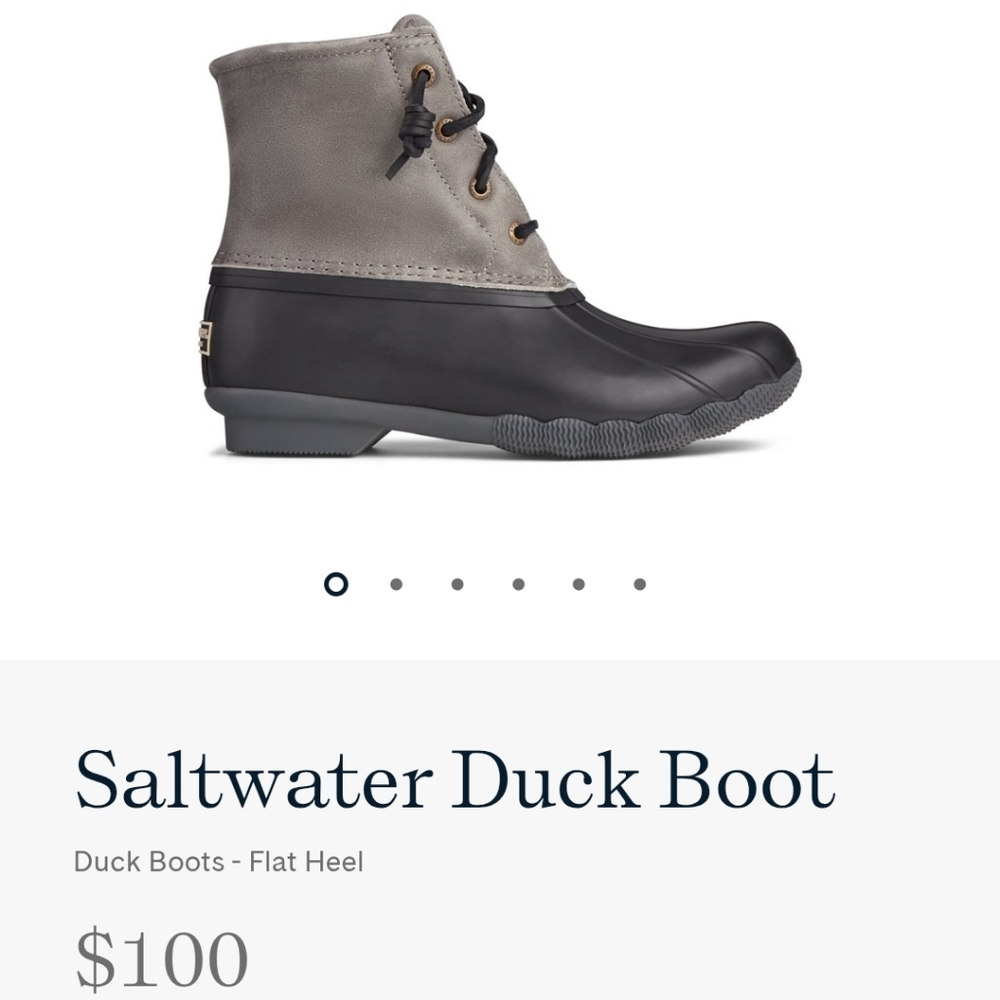 Women's Sperry Saltwater Duck Boot in Gray and Black